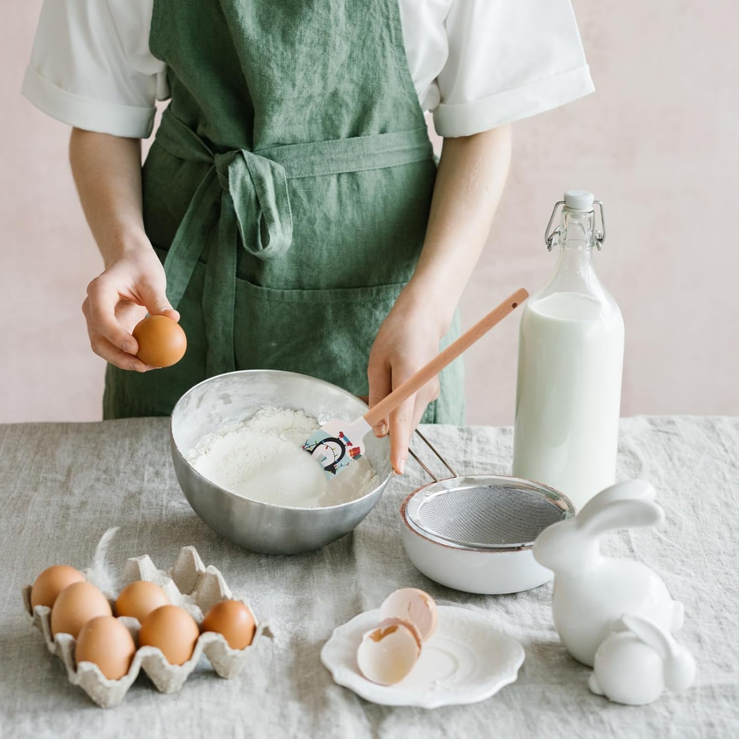 Veemoon 4Pcs Christmas Silicone Spatula Baking Utensils for Cake Decorating and Jar Scraping image number 4