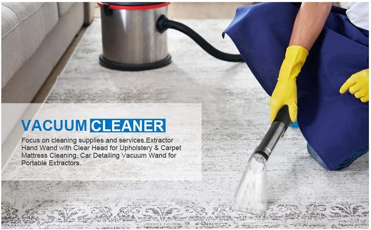 Extractor Tool Clear Head for Upholstery & Carpet Cleaning, Car Detailing Vacuum Wand for Portable Extractors B image number 4