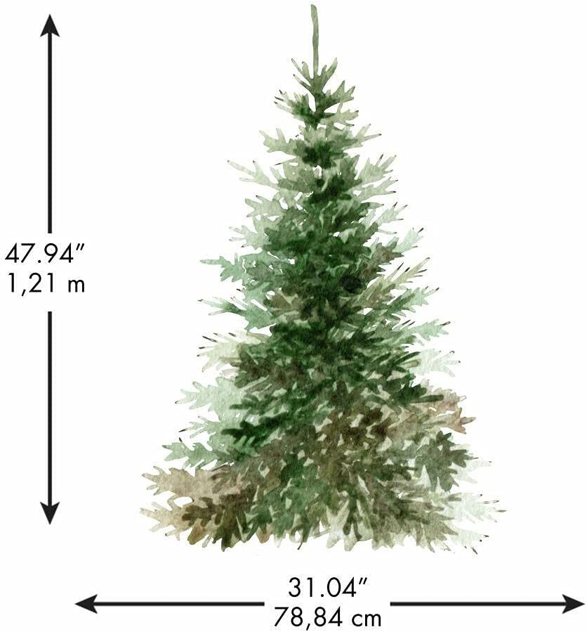 Roommates RMK4835GM Watercolor Evergreen Christmas Tree Giant Peel and Stick Wall Decals image number 1
