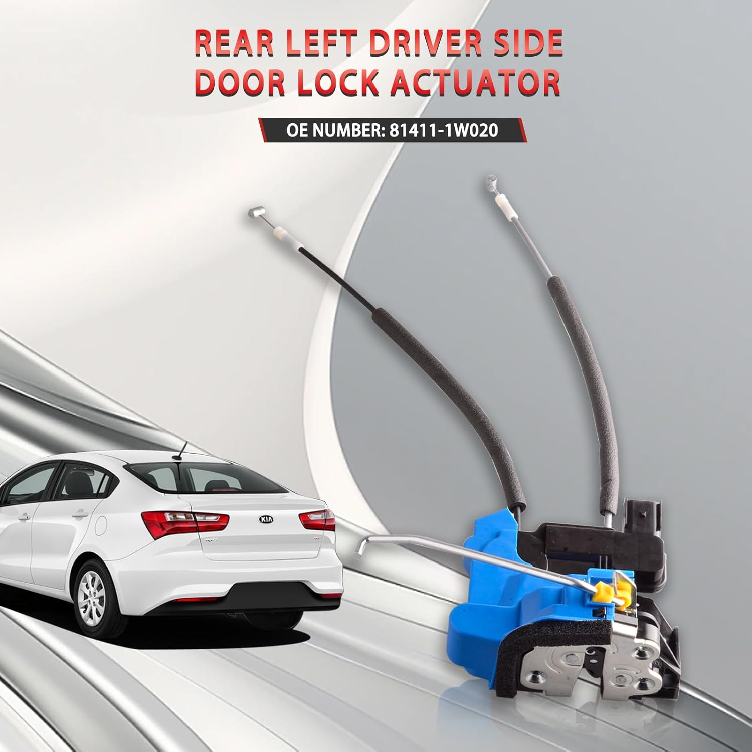 Rear Left Driver Side Door Lock Latch Actuator Motor Compatible for Kia Rio 2012-2017 (4 Pins) Replace 81411-1W020, 814111W020 image number 4