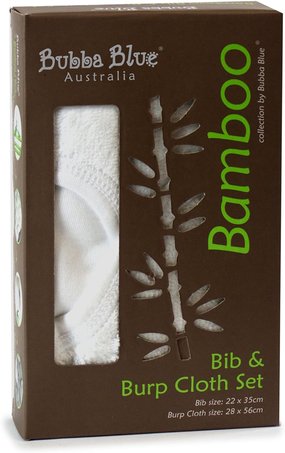 Bubba Blue Bamboo Bib & Burp Cloth & Pad Set for Drooling Teething Babies 2 Pack White Unisex