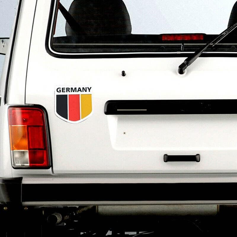 AIMALL Flag of Australia Germany Aluminium Car Emblem Badge Decal Sticker 5X5Cm (1.97X1.97In) &ndash; Weather-Resistant Vehicle Sticker, Durable Aluminium Alloy
