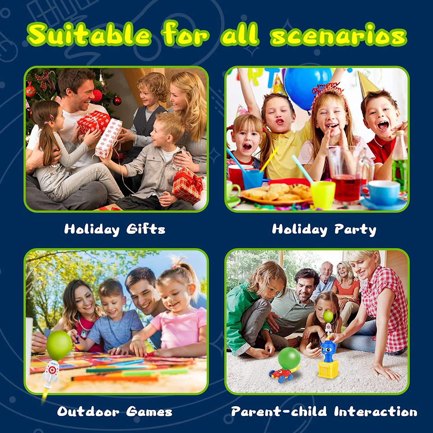 Balloon Car Toy Launcher Set,Children Inertial Balloon Powered Car Science Intelligence Education Toy, Balloon Pump Cars Racer Kit Boys Girls image number 5