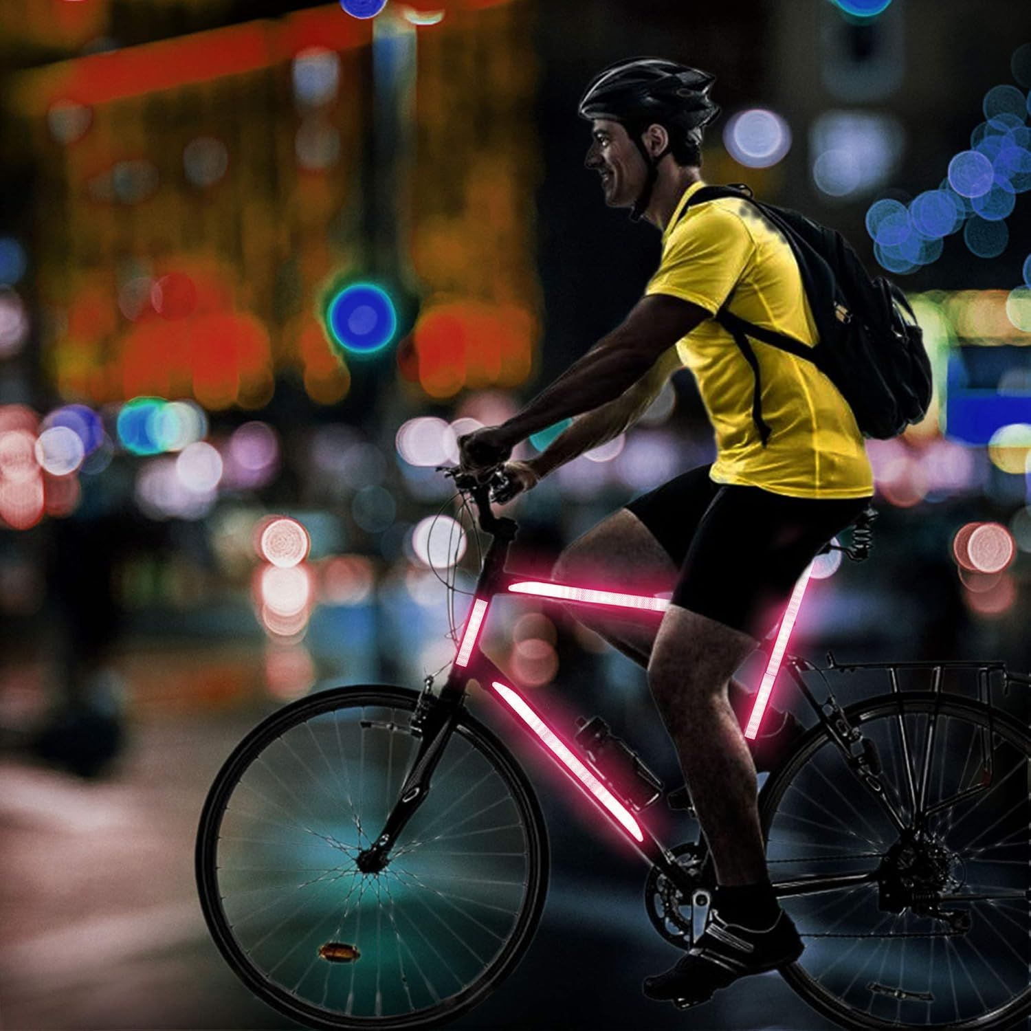 TOMALL 35.2'' Strong Reflective Stripe Stickers High-Intensity Night Visibility Reflective Decal Universal Safety Warning Diamond Grade Waterproof Self Adhesive for Car Trunk (Red) - Orange image number 6