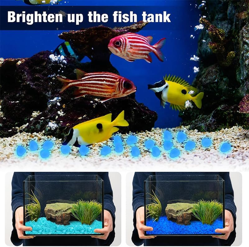 Glow in Dark Rocks,200Pcs Long Term Glowing Decorative Stone,Luminous Stones,Glow in the Dark Pebbles,Glowing Rocks Decor Stones for Fish Tank Aquarium Indoor Outdoor Yard Decor Garden (Mix) image number 2