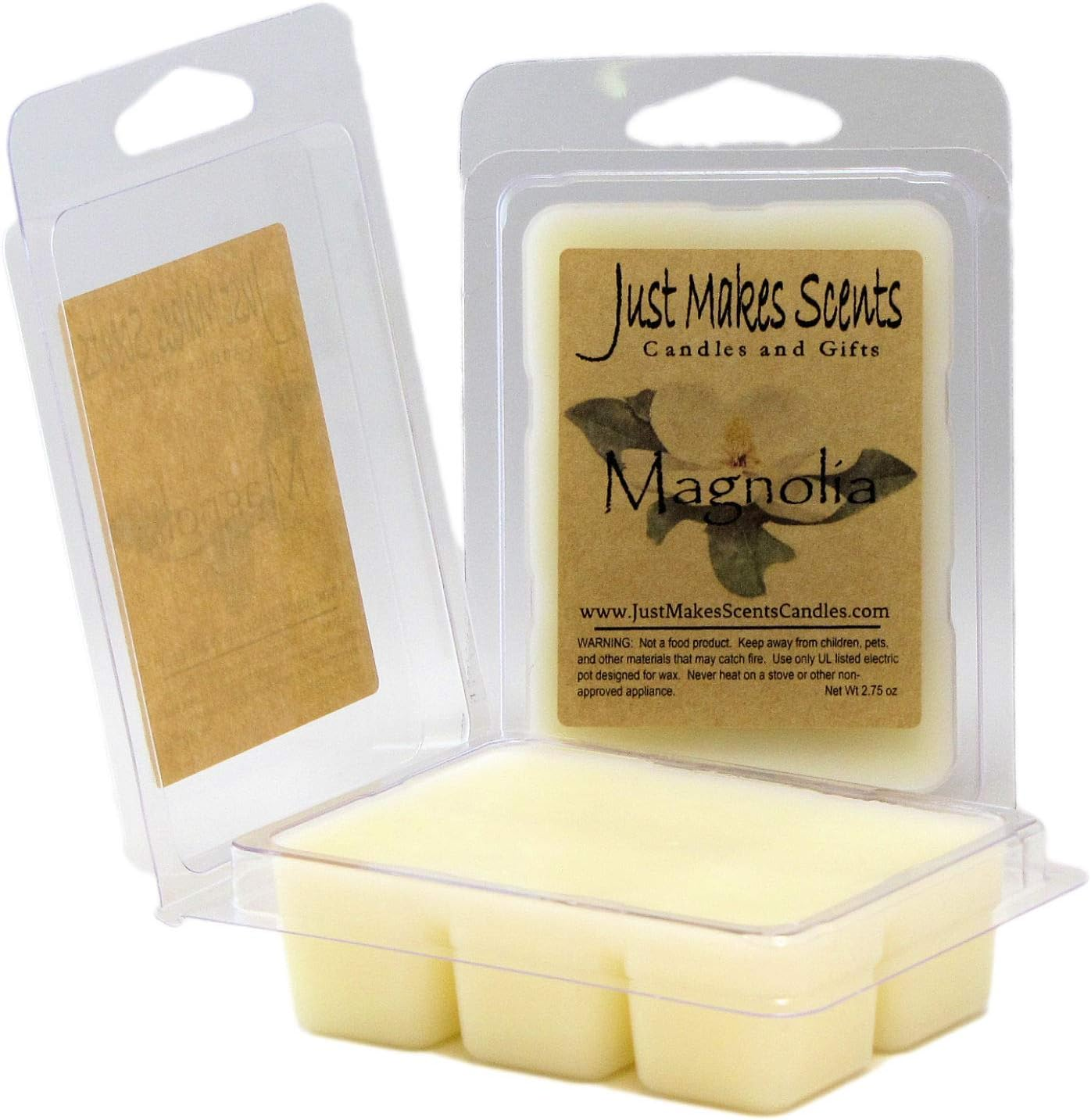Just Makes Scents 2 Pack - Magnolia Scented Soy Wax Melts | Long Lasting Magnolia Fragrance Wax Cubes | Hand Poured in the USA Candles & Gifts image number 1