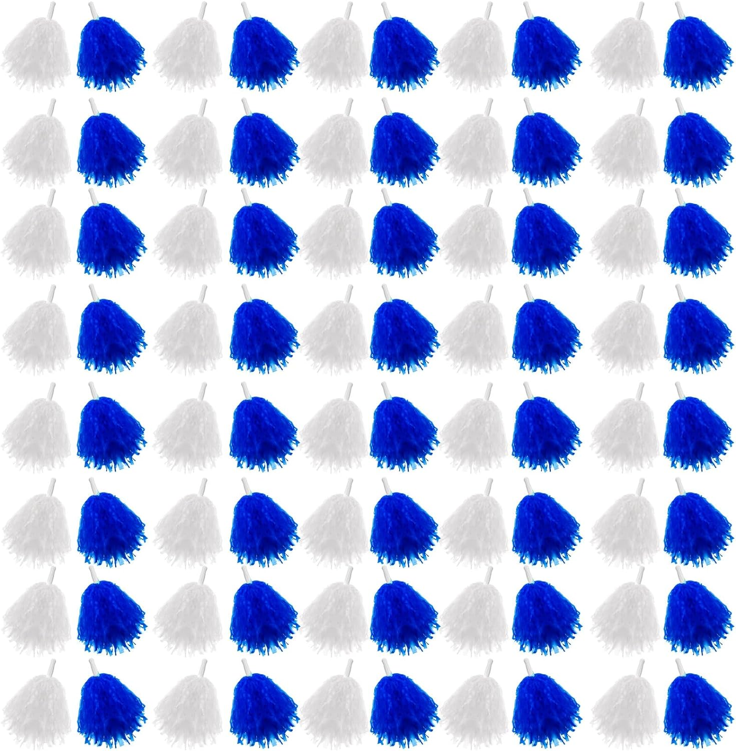 Meooeck 80 Pcs Cheerleading Pom Poms Sports Dance Cheer Pompoms with Handles Plastic Cheerleader Stuff for Sport Gymnastics Adults Cheering Team Party Decorations(Yellow)