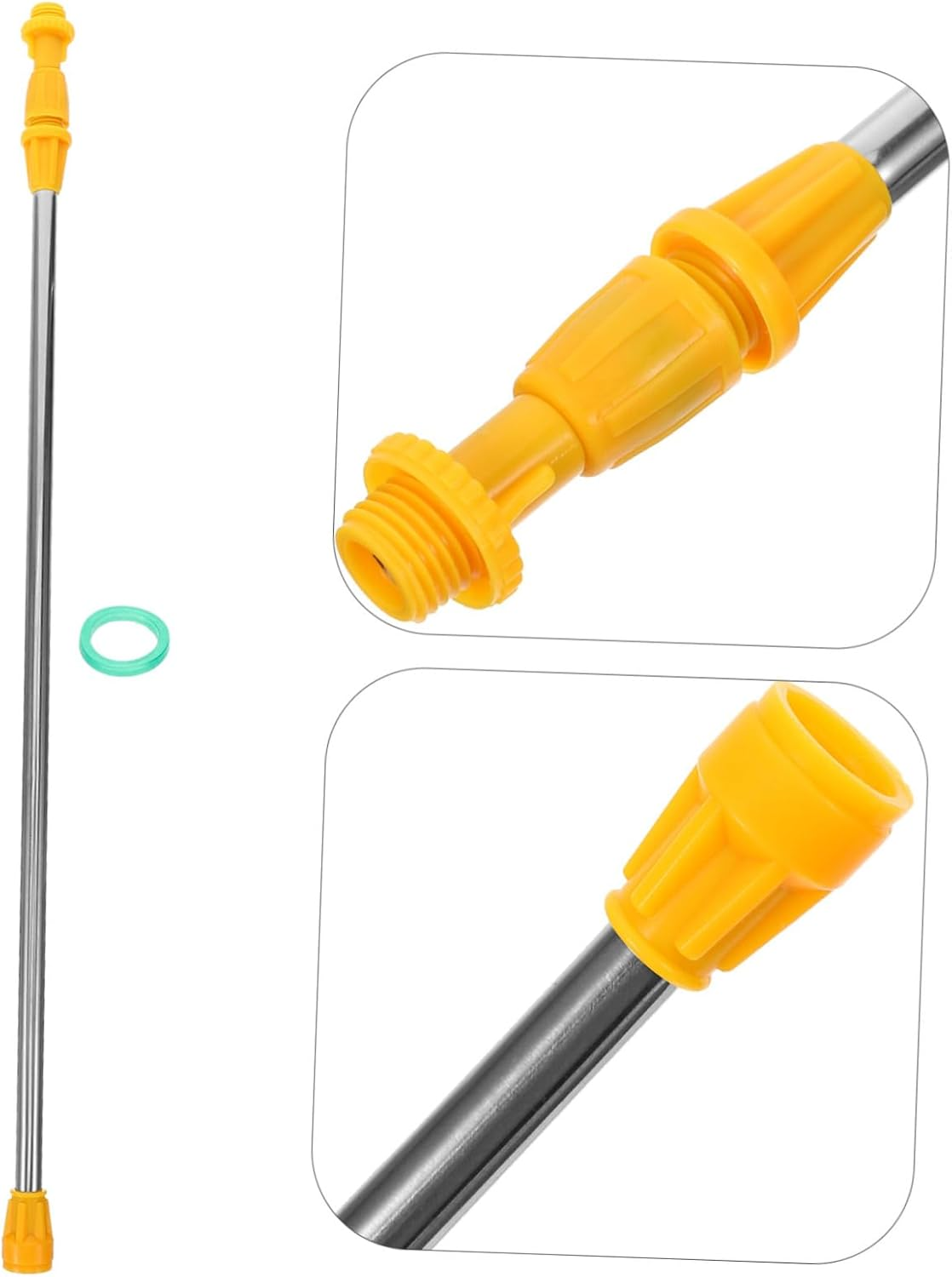 Telescopic Sprayer Pole for Garden Watering Stainless Steel Extendable Wand 20 Leak-Proof Washers and 4 Small Heads Suitable for Fruit Trees and Lawn Irrigation image number 2