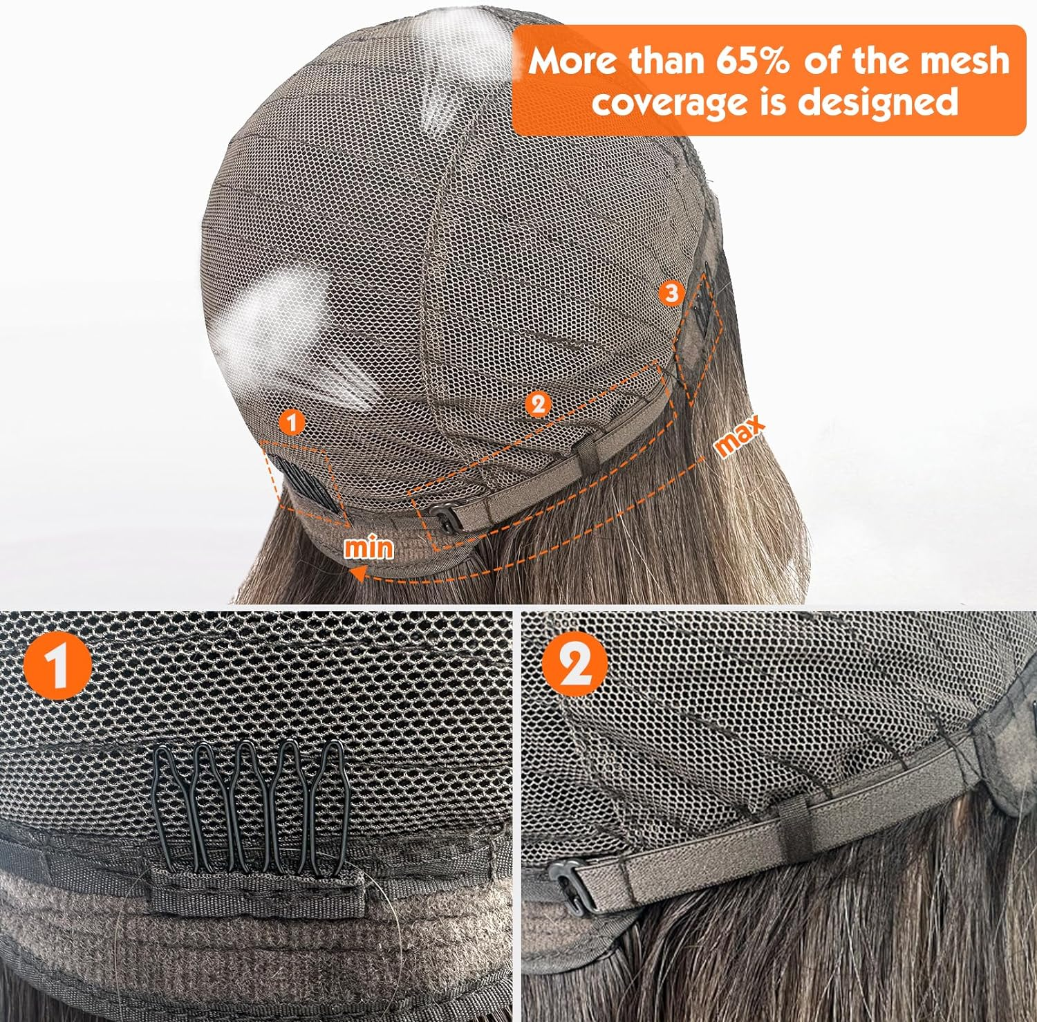 Ombre Brown to Blonde 4/1 U-Part Lace Front Wig for Women Synthetic Hair Long Wavy Wigs for Daily Party Cosplay-24 Inches