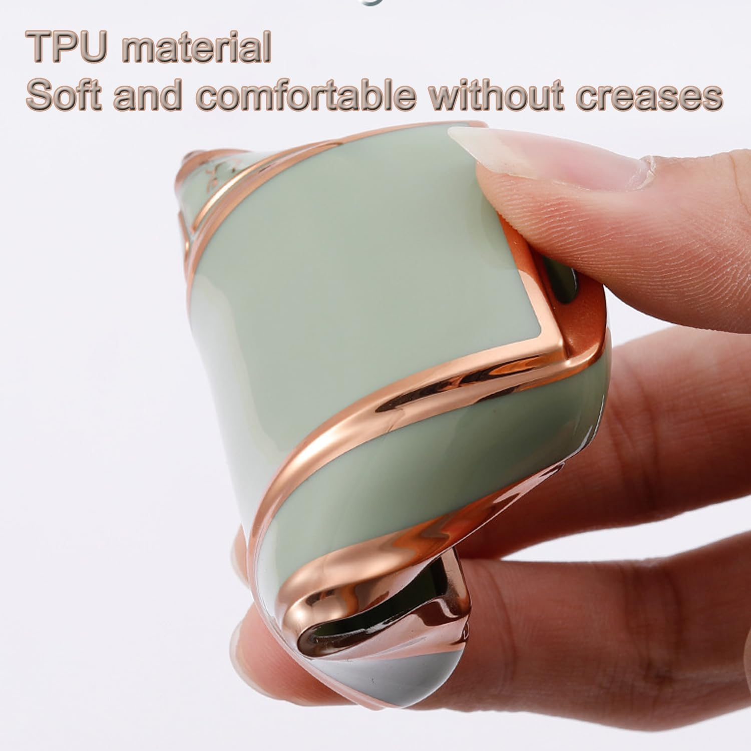 TPU Remote Key Fob Cover Case for Ma-Zda 3 6 CX-4 CX-5 CX-8 CX-9 CX-12 CX-30 Alexa Miata 4 Buttons Gold Edged Smart Key Fob Cover Case (Grey) image number 5