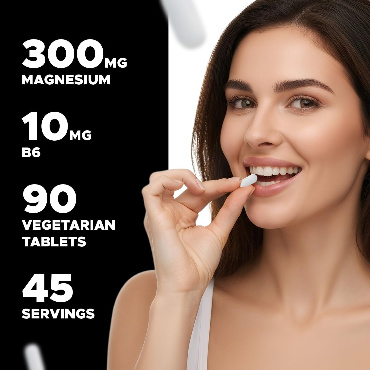 Magnesium Glycinate 10000 Mg per Serving - 90 Vegetarian Tablets - (Equal to 300Mg Magnesium) - Pure Magnesium Supplement - Chelated Form - Supports Muscle, Joint, and Heart Health image number 1