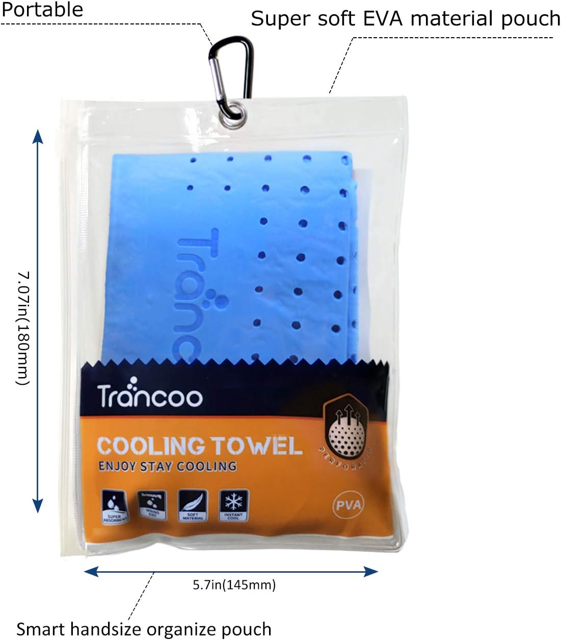 2 Packs PVA Cooling Towel(33"X7.85",Perforated Chill Towel, PVA Cooling Scarf,Sweat Rags for Workout, Gym Towel, Neck Warp Sports Towel for Running, Hiking,Swimming Golf (Blue+Pink) image number 2