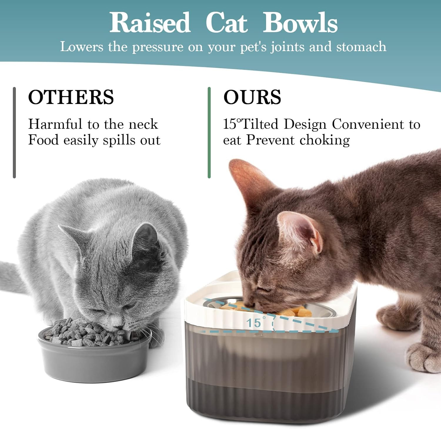 Cat Water Fountain, Cat Feeding & Watering Supplies, Super Quiet Automatic Water Fountain for Cats Inside, Pet Water Dispenser 100Oz/3L with Stainless Steel Cats Bowls and Long Life Span Pump image number 2