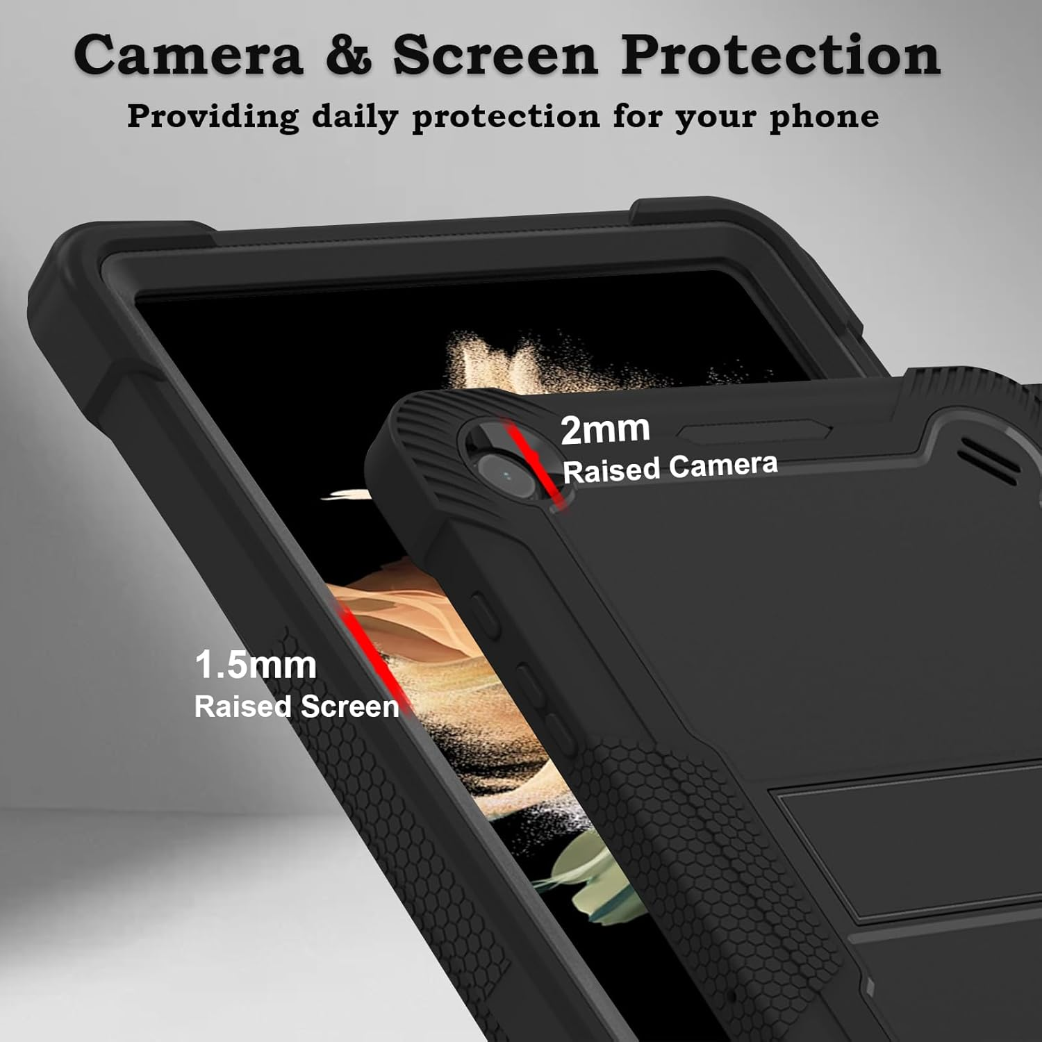 ROUMAYMAY Case for Samsung Galaxy Tab A11 Plus/A9 plus with Kickstand Adjustable, Silicone Hard Back Heavt Duty Shockproof, Tablet Cover for Samsung Tab A11 plus 11 Inch, Black image number 5