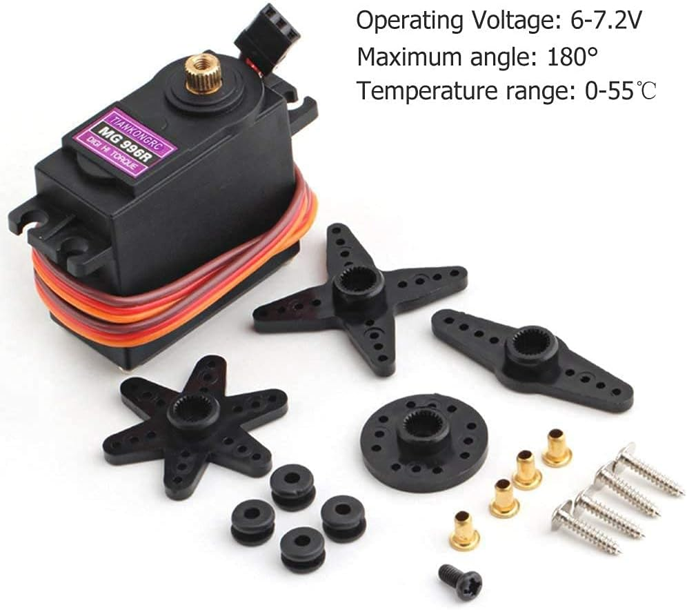 RC Servo MG996R Servo 2Pcs Metal Gear High Speed Torque Digital Servo Motor for RC Helicopter Airplane Car Boat Mechanical Arm Biped Robot Waterproof image number 5