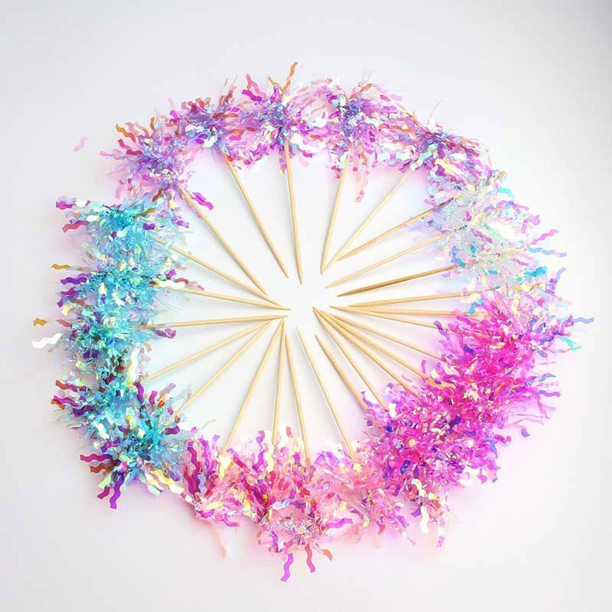 50Pcs Firework Cupcake Toppers Cocktail Food Fruit Toothpick Holiday Cake Decoration Cake Toppers Picks for Christmas Party Birthday Wedding Cake Decoration Party Favors Supplies, Random Color image number 2