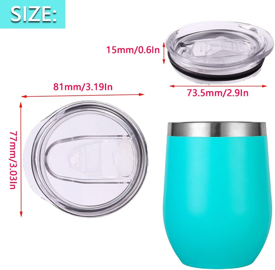 12Oz Stemless Wine Tumbler Lid Replacement (4 Pack)，2.9 Inch Diameter Spill Proof，For Sivaphe and Corkcicle Double-Wall Stainless Steel Travel Coffee Mug image number 3