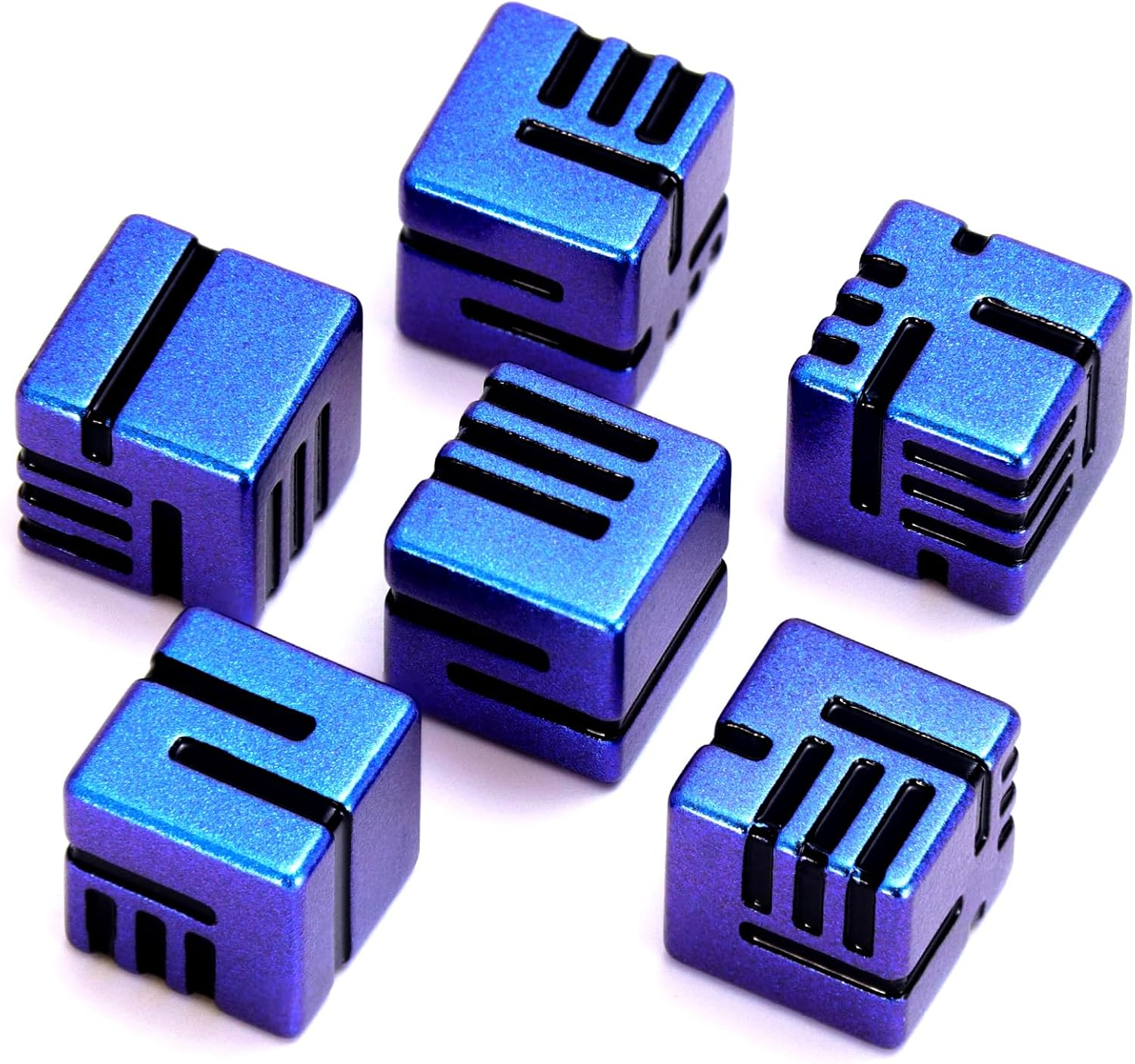 D6 Metal Dice Set 6 Pcs, Unique 6 Sided Die Great for DND Tabletop RPG Dungeons and Dragons Dice Collectors Gifts (D6 Black Green)