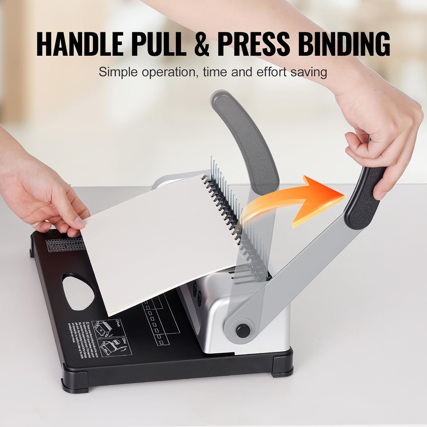 VEVOR Binding Machine, Comb Binding Machine 21-Holes Binding 450 Sheets, Book Binder Machine with 100 PCS 3/8'' Comb Binding Spines, for Letter Size, A4, A5 image number 4