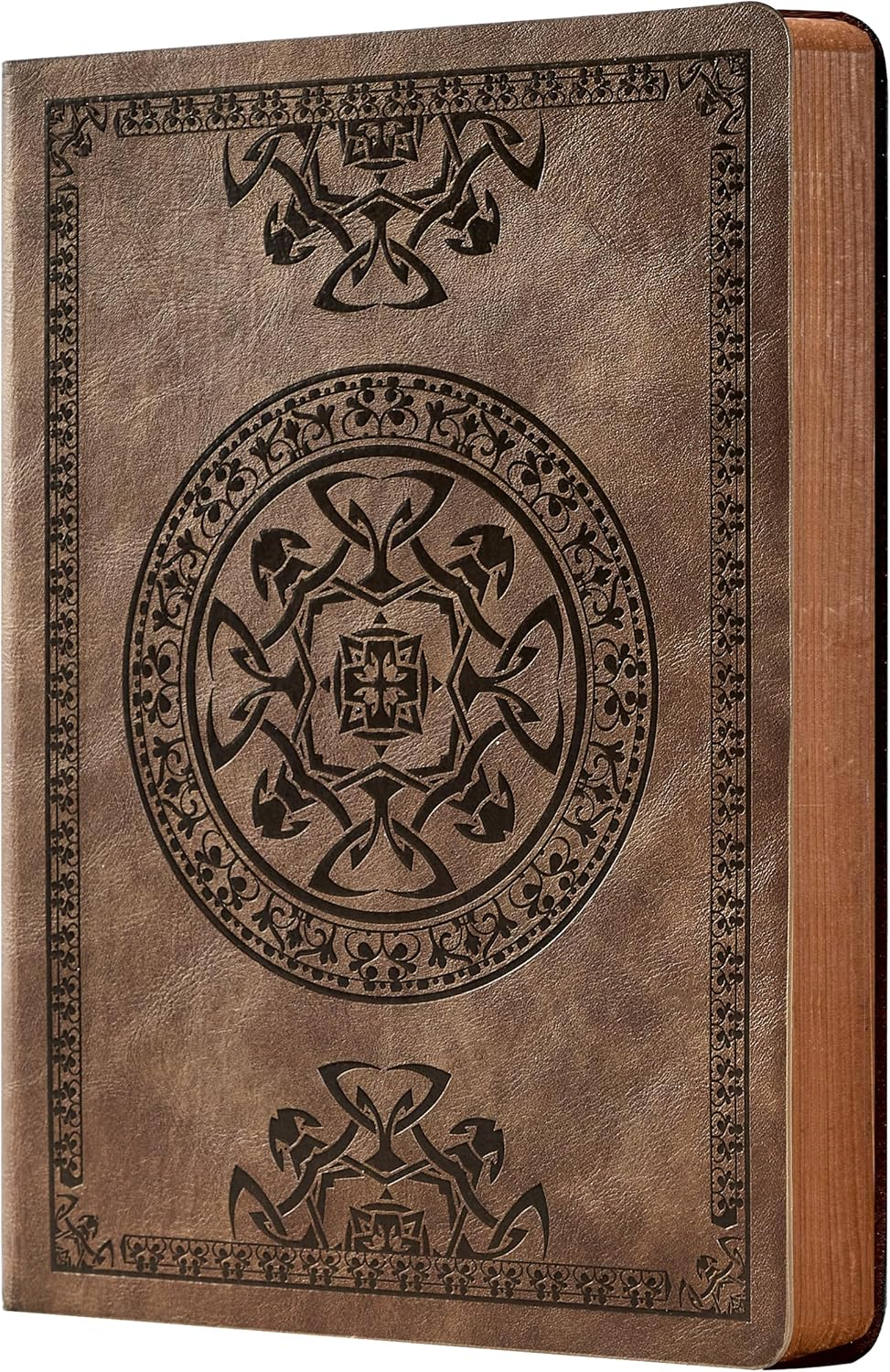 CAGIE Leather Vintage Journal for Men Soft Cover 256 Lined Pages Notebook 180 Lay Flat for Writing Travel Diary, 5.7'' X 8.3'', Black