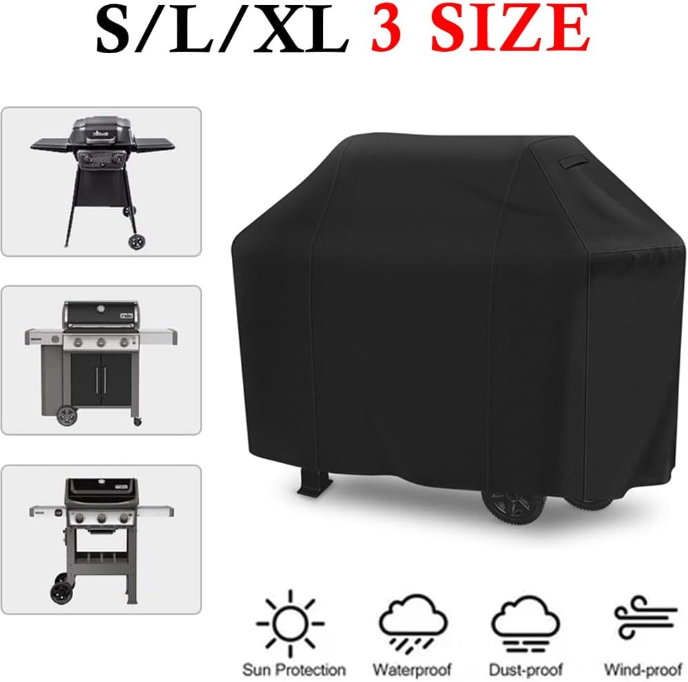 BBQ Cover Waterproof Gas Charcoal Barbecue Grill Protector Outdoor Garden S/L/XL (L)