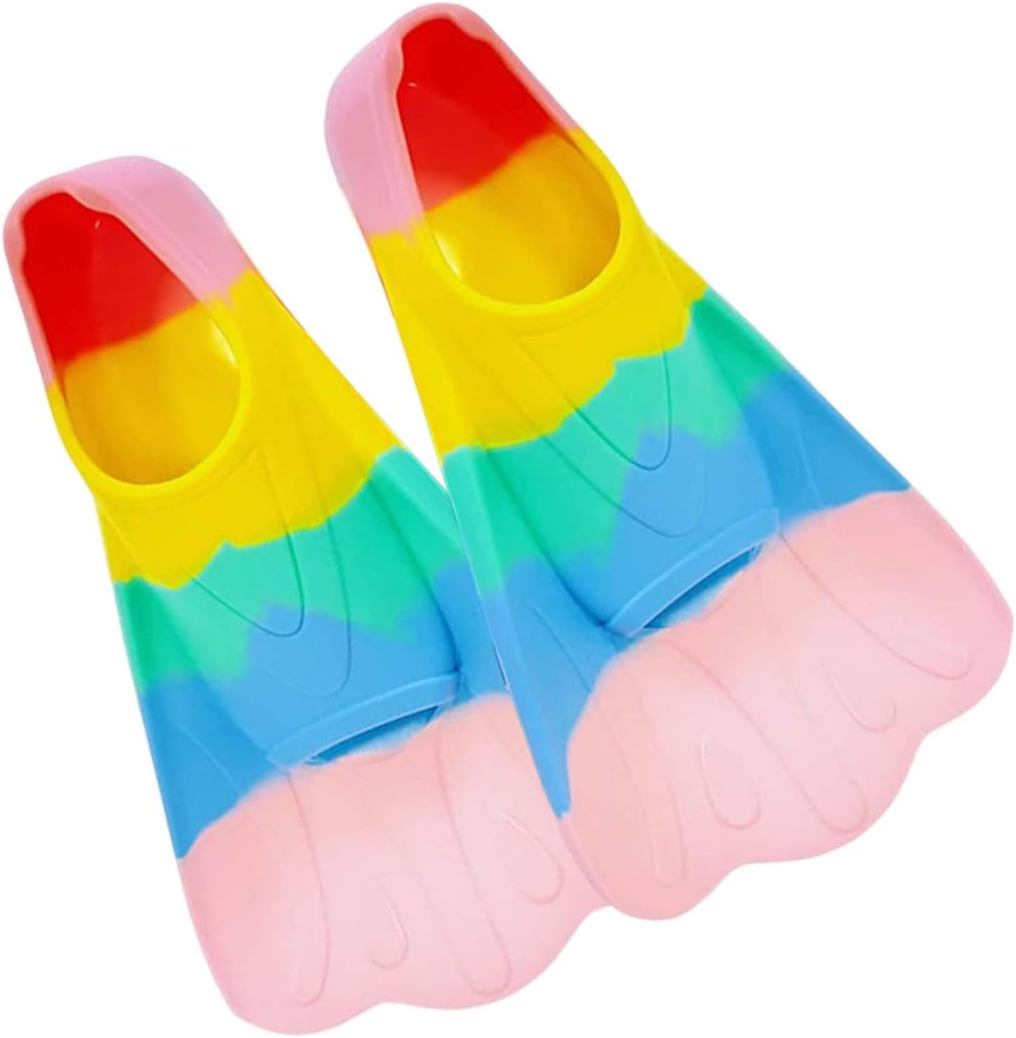 .Swimming Flippers Kids Swim Fins Comfortable Soft Silicone Swim Flippers for Swimming and Diving Beginners Kids Girls Boys Adults (XS)/