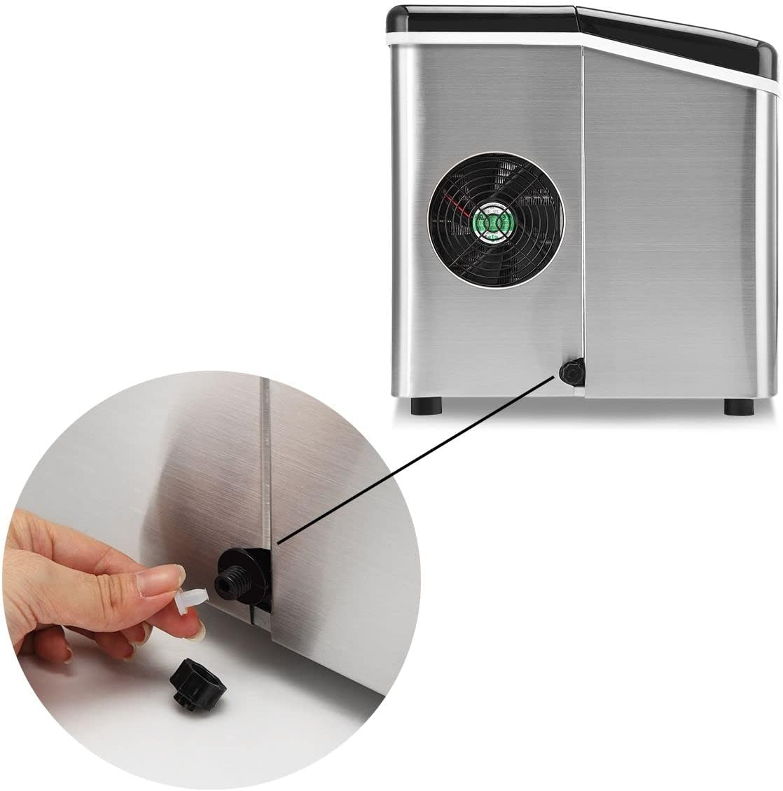 Maxkon Electric Ice Maker Machine, 16.2Kgs in 24 Hours, 3.2L Larger Water Tank, Self-Clean Ice Maker Countertop Compact Potable Ice Maker with Ice Scoop and Basket for Home/Kitchen/Office image number 1