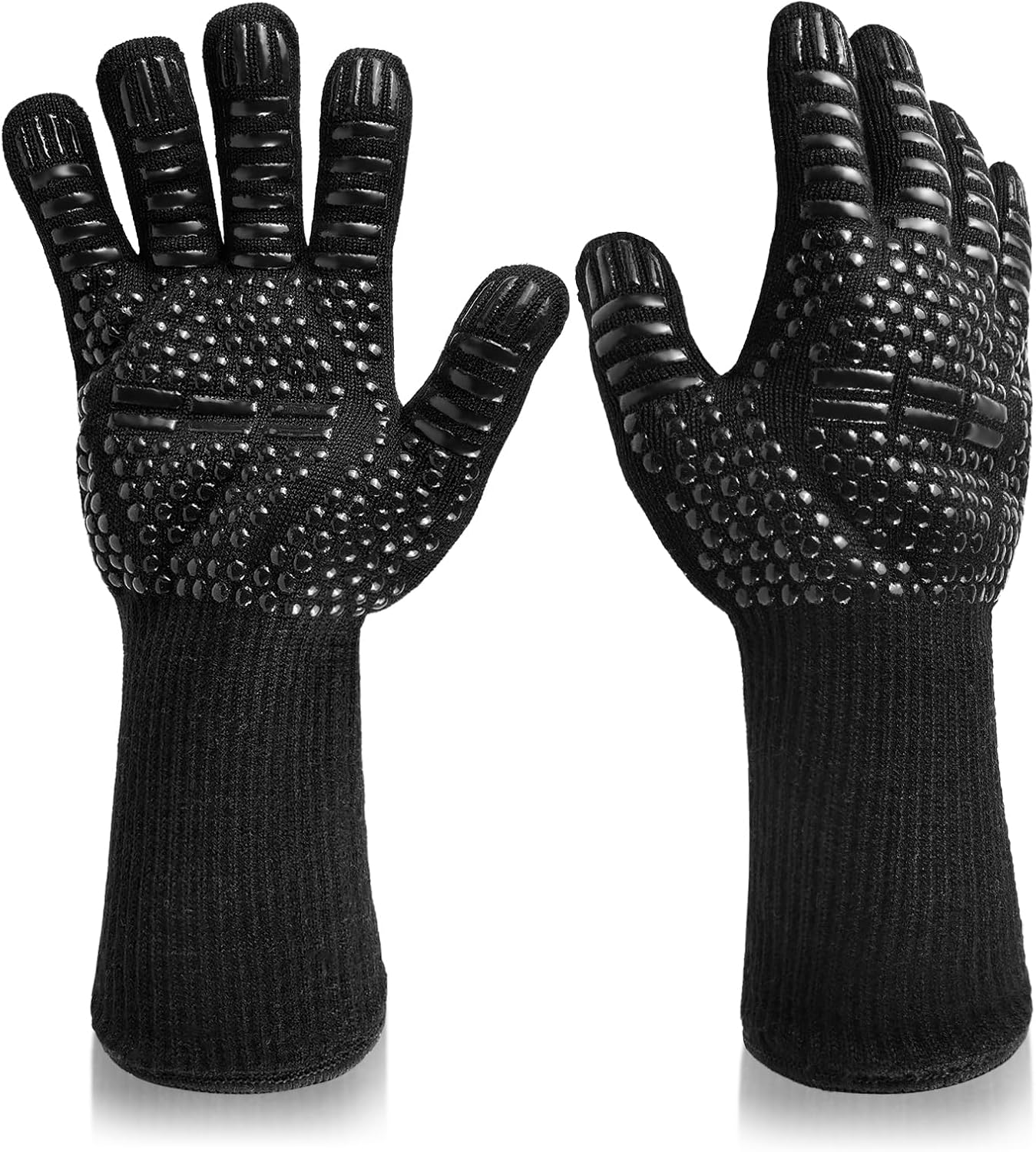BBQ Gloves Anti-Scald High Temp Resistance Fireproof Grilling Barbecue, Cut-Resistant Kitchen Safe Cooking Gloves for Men, Oven Mitts, Smoker image number 2