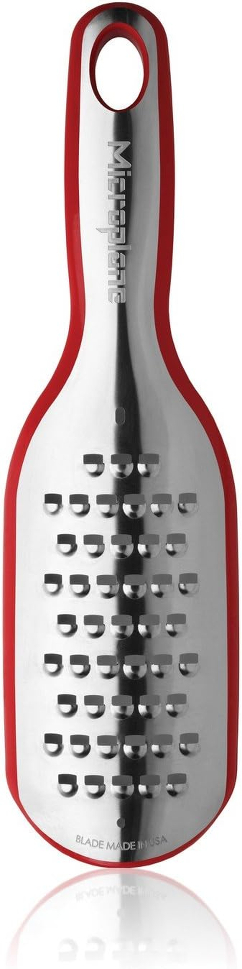 Microplane Elite Series Extra Coarse Grater - 18/8 Stainless Steel Blade, Photo-Etched Blade Technology, Soft-Grip Handle, Non-Slip Base, Dual-Purpose Cover and Measuring Cup - Black image number 5