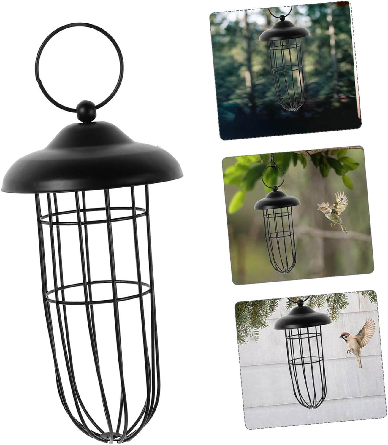 Ipetboom Outdoor Hanging Metal Bowl Bird Feeder Hollow-Out Design Iron Feeding Tool for Canary Parrot Lark Birds Supplies image number 5