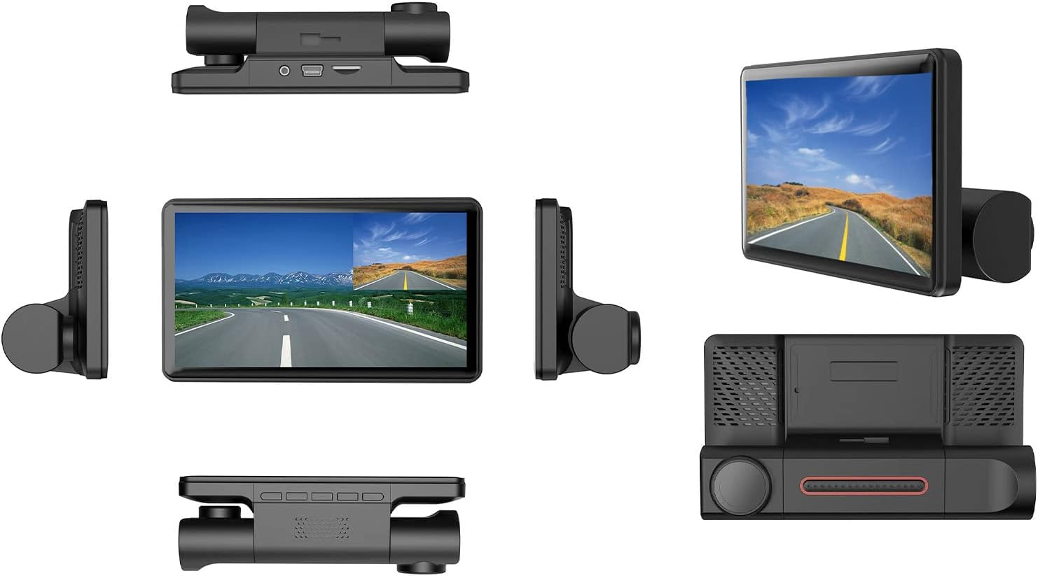 Dual Channel Dash Cam 1080P HD Video Recorder with Intelligent Motion Detection, Recording for Front and Rear, Waterproof Visual Lens (A6) image number 3