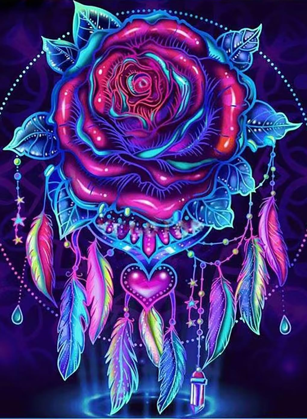 Diamond Painting Kits for Adults, Rose 5D DIY Diamond Art Kits Full Drill Diamond Dots for Gift Wall Decor and Relaxation Gem Arts 12X16 Inch image number 3