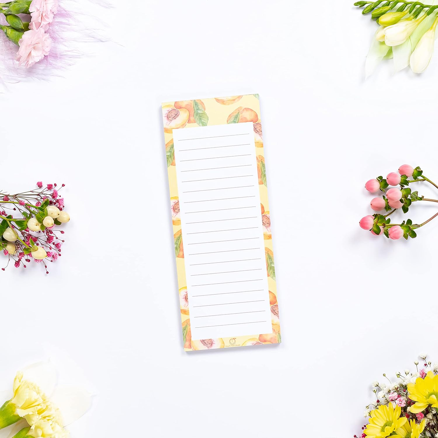 Magnetic Notepads, 2-Pack 60 Sheets per Pad 3.5&rdquo; X 9&rdquo;, for Fridge, Kitchen, Shopping, Grocery, To-Do List, Memo, Reminder, Book, Party, Stationery, (Fruitnotes Cherry & Peach) image number 1