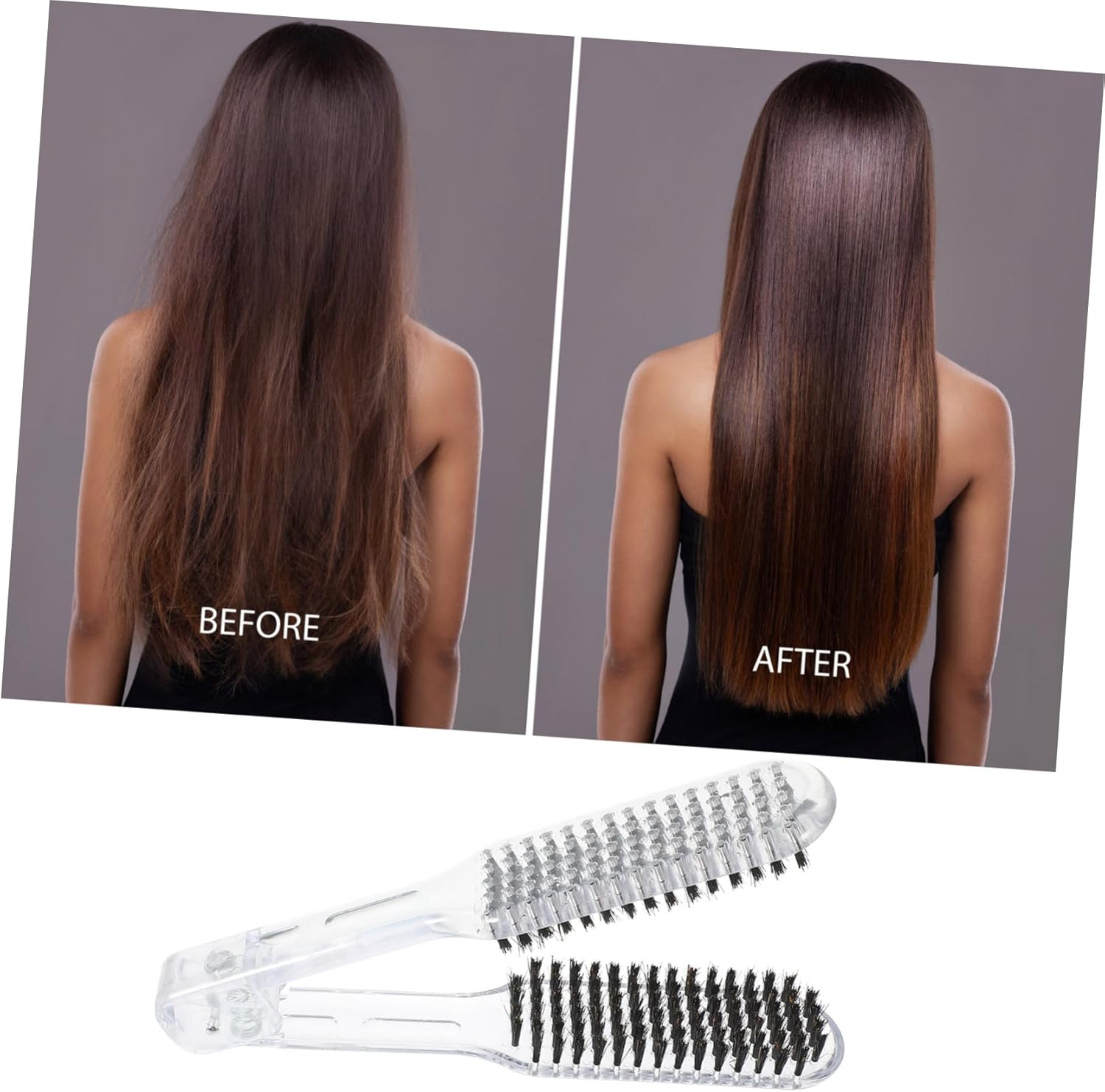 Outanaya Hair Straightener Comb Double Sided Brush V-Shaped Styling Hair Straightener Comb for Women at Home and Salon Use image number 4