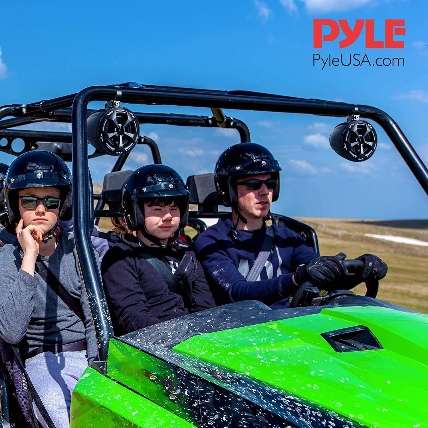 Pyle 2-Way Dual Waterproof Off-Road Speakers - 4 Inch 800 Watt Marine Grade Wakeboard Tower Speakers System, Full Range Outdoor Audio Stereo Speaker for ATV, UTV, Quad, Jeep, Boat - PLUTV41BK (Black) image number 3