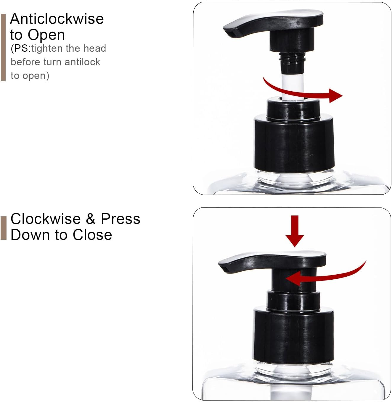 Yeeco Plastic Shampoo and Conditioner Dispenser - Refillable Pump Bottles, 16.9Oz/500Ml, 3 Packs for Bathroom, Kitchen, Hotel - Clear Blue