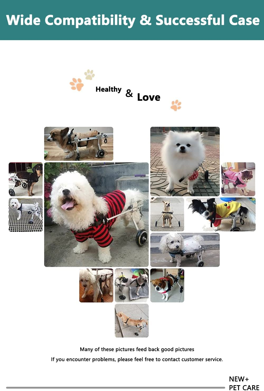 Dog Wheelchair for Back Legs to Make Handicapped Doggie/Puppy Walk Lightweight Aluminum Cart Pet/Dog Wheelchair for Handicapped Dog Walk S image number 4