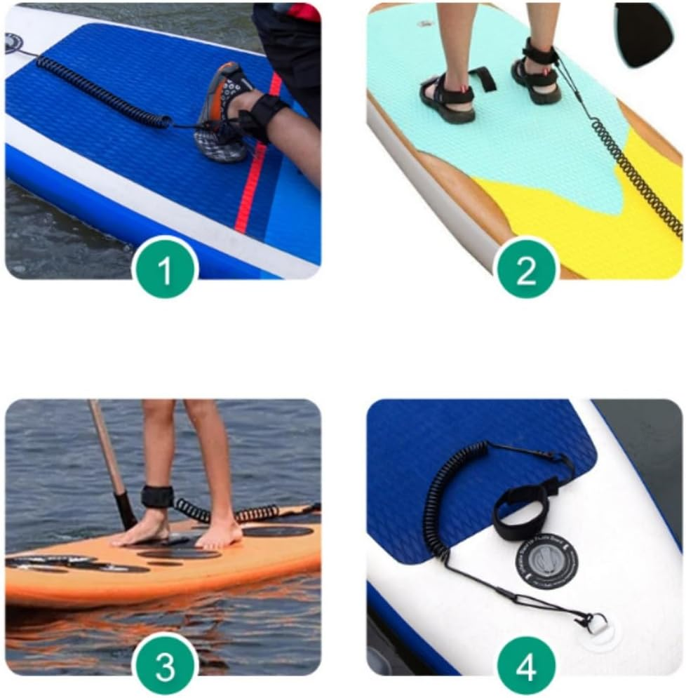 Surfboard Leash, SUP Leash Stand up Paddle Board Leg Rope Surfing Ankle Leash 10 Ft TPU Safe for Paddleboard, Shortboard, Longboard（Red） image number 5