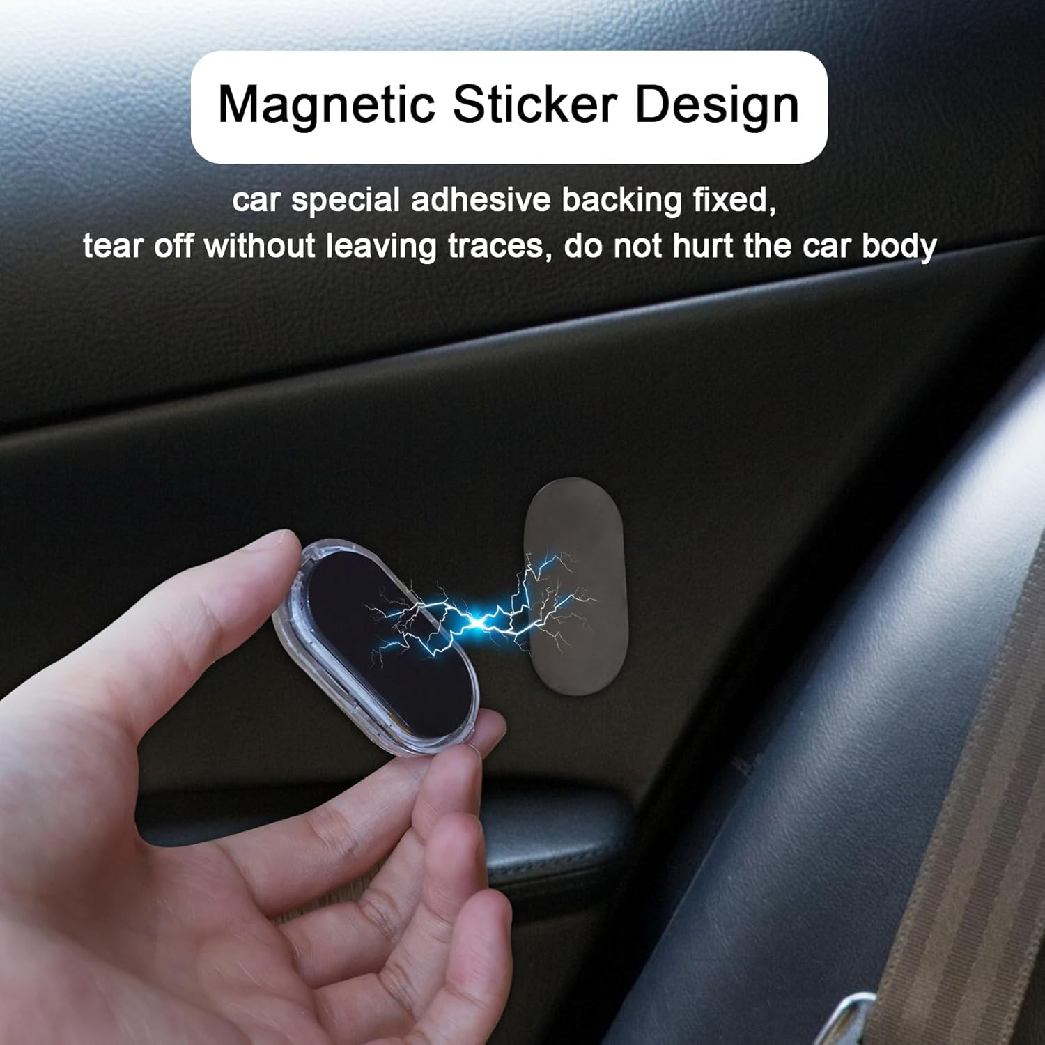 Car Led Interior Lights, Footwell Lights for Car Interior Ambient Lighting USB Rechargeable Wireless Touch Car Light for Boot, Car Doors, Armrest Boxes, Sitting Areas, 4 Pcs 7 Colors image number 3