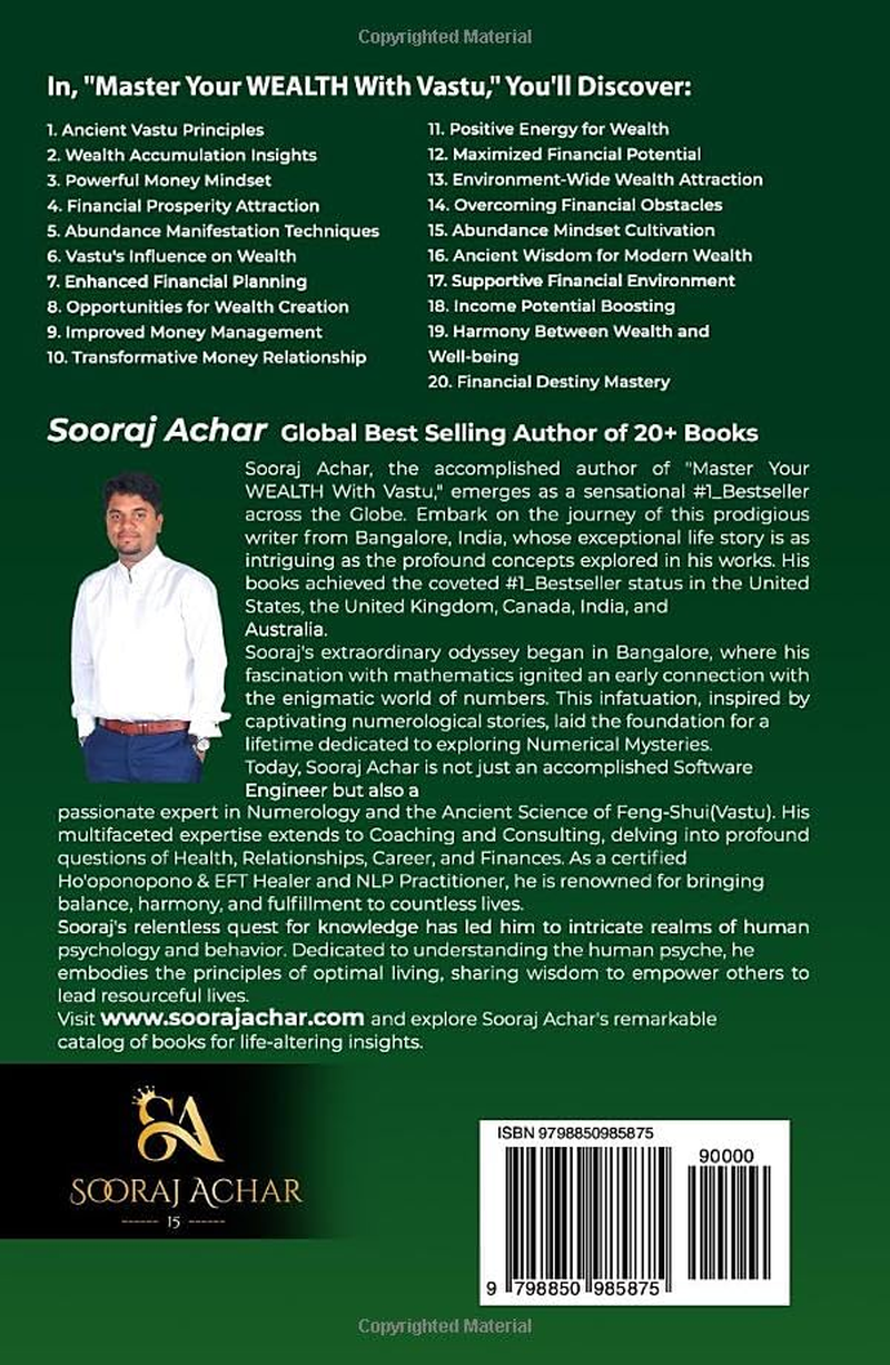 Master Your WEALTH with Vastu: Harness the Ancient Wisdom of Vastu to Supercharge Your Wealth, Empower Money Mindset, Attract Financial Prosperity, ... (LIFE-MASTERY with Vastu/Feng-Shui) image number 1