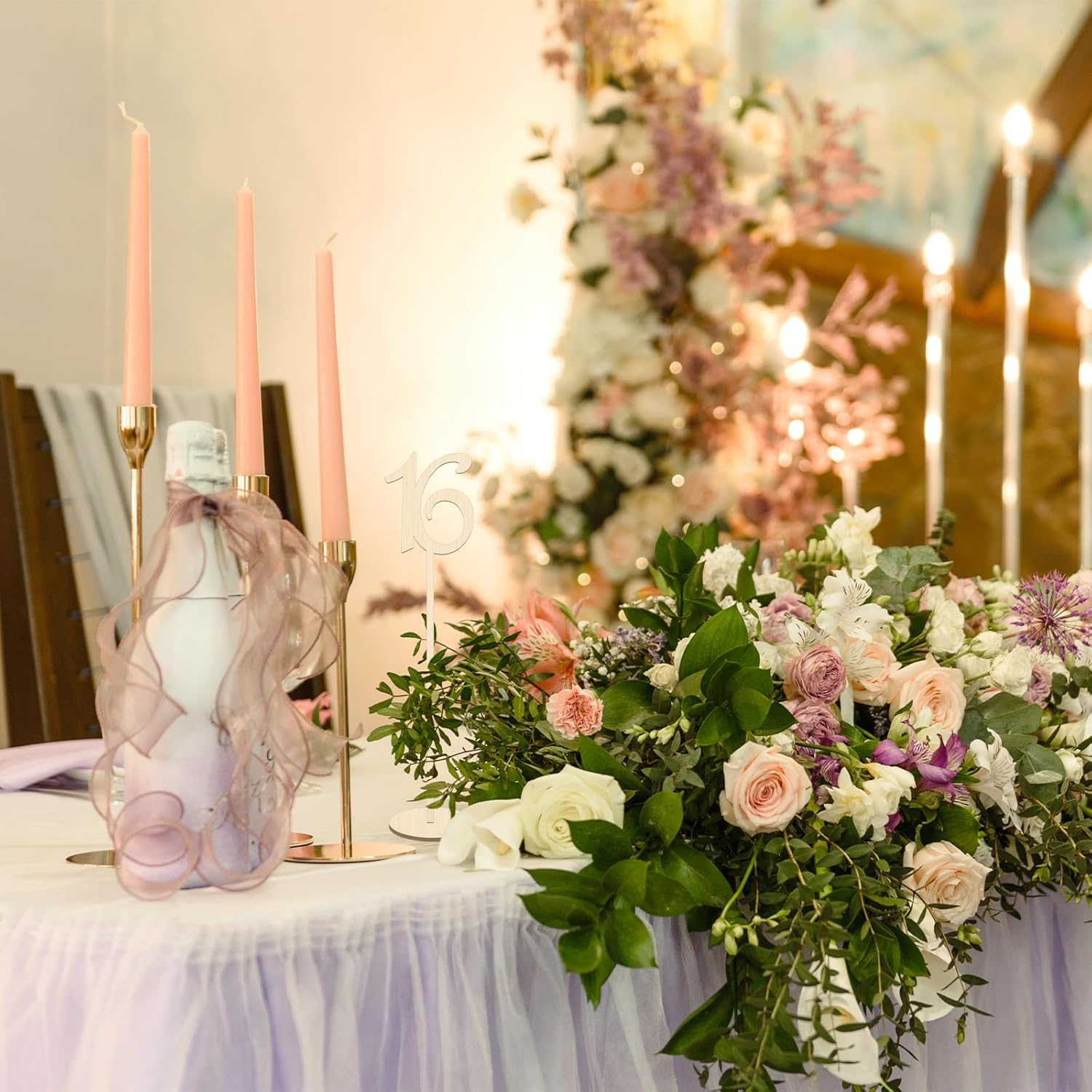 NILLOS Wood Table Numbers, 20 PCS Numbers Wood Wedding Table 1 to 20 with Sturdy Holder Base for Birthday Party, Banquet, Home Decoration (Height 35 Cm/13.77 In) image number 3