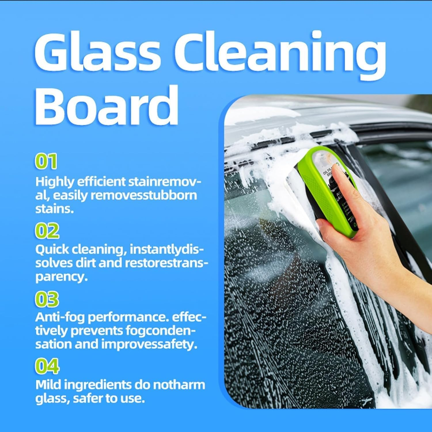 2026 Upgraded Oil Film Cleaning Brush - Clear Vision Windscreen Cleaner Tool with Dual-Scrubber Heads for Car/Suv/Ute Glass Squeegee Combo (2) image number 3