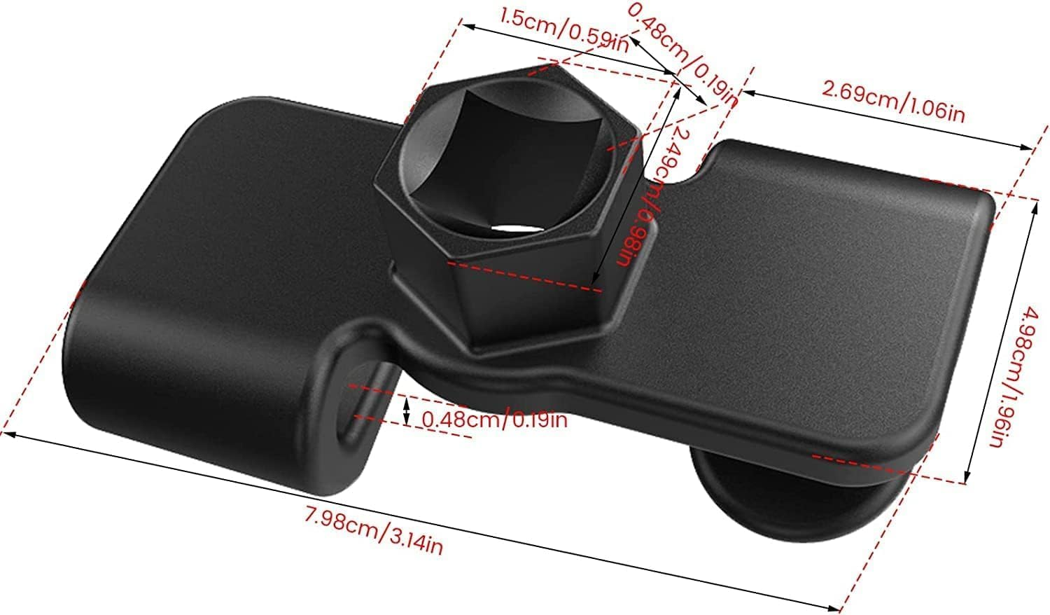 Universal Wrench Extender Adaptor, 1Pc 1/2 Inch Breaker Bar Wrench Extender Mechanics Tool, 8Cm, Black image number 4