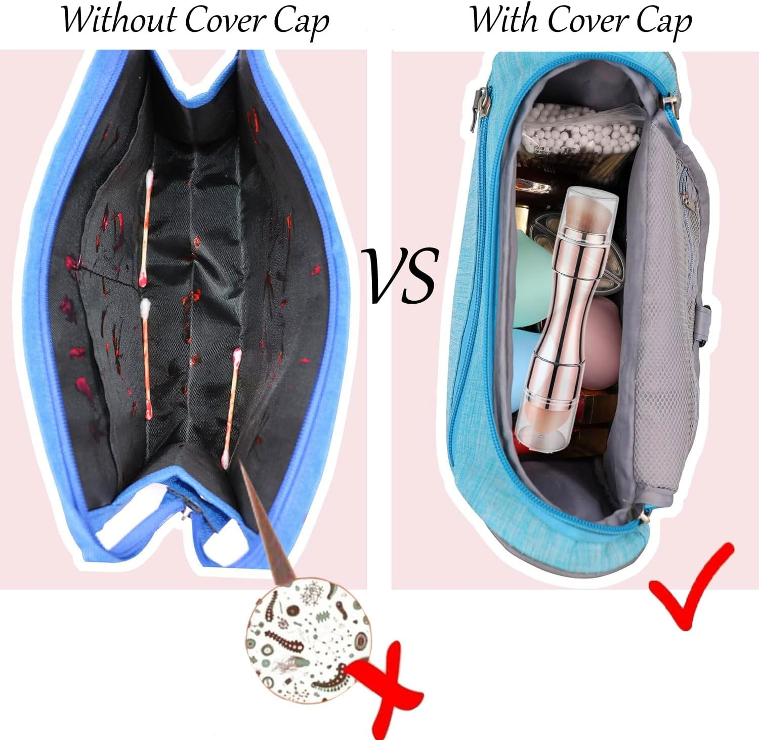 Bling Toman 4 in 1 Makeup Brush, Eyeshadow Eye Lip Face Concealing Blush Foundation Brush All in One Retractable Travel Size Makeup Brush Set (Rose Gold Brush) - A Rose Gold image number 2