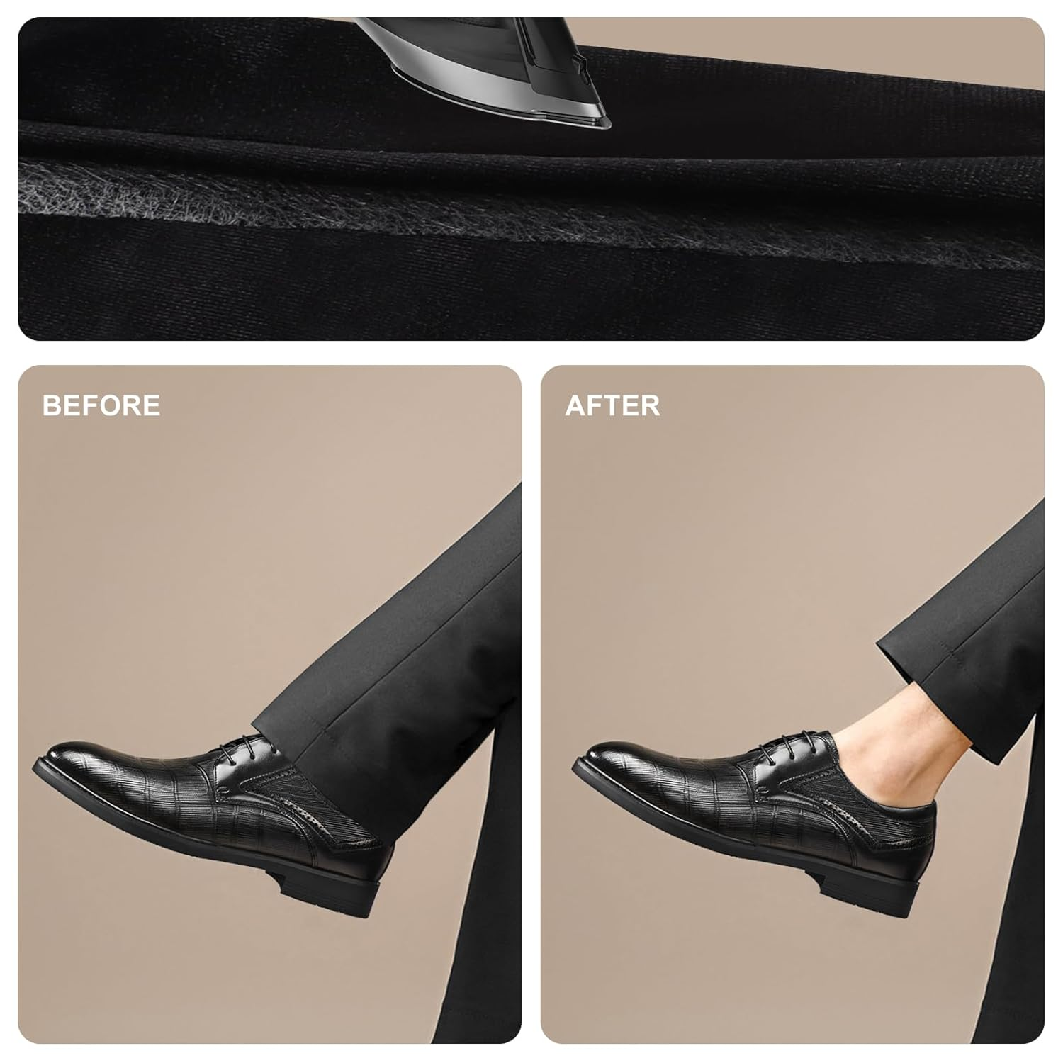 2 Rolls Iron Hemming Tape, Hemming Web, Iron on Tape for Skirts, Pillows, Jeans and Curtains,2Cm Wide * 24 Metres Long with Tape Measure(White) image number 2