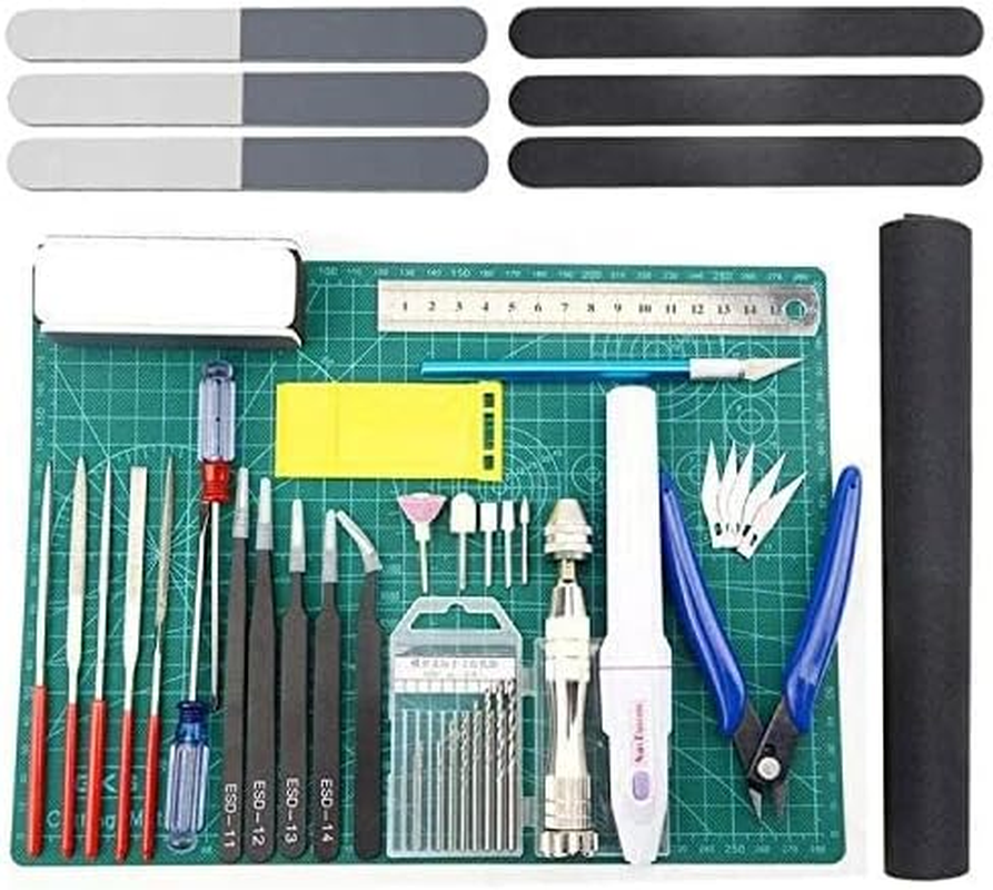 Professional 33 PCS Gundam Model Tools Kit Modeler Basic Tools Craft Set Hobby Building Tools Kit for Gundam Car Model Building Repairing and Fixing(J)