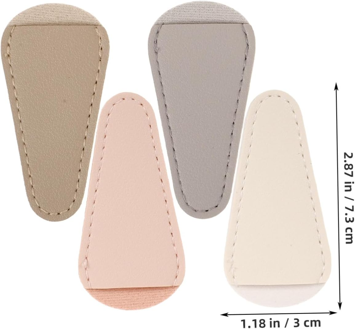 4Pcs Cuticle Nipper Protector Soft PU Leather Scissors Covers Nail Manicure Tool for Salon Use Protective Case image number 2