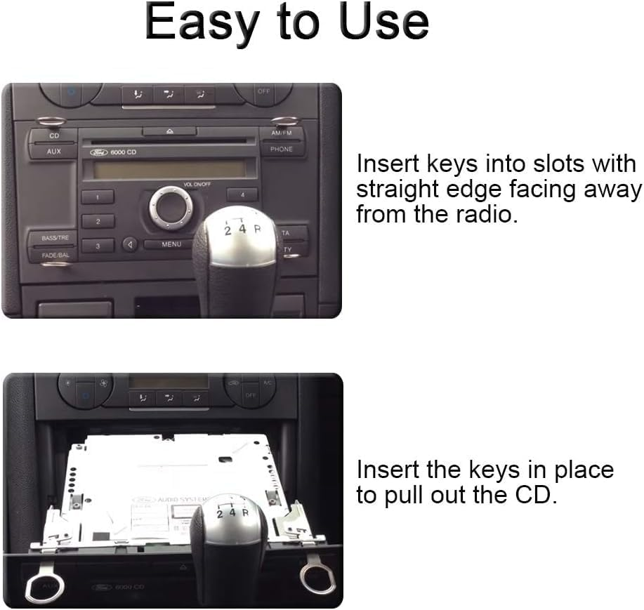 4PCS Radio Radio Removal Tool, Key DIN Release Key Set, Stereo Extraction Tool Pin, Easy to Hold, Stainless Steel Car CD DVD Host Key Removal Tool image number 5