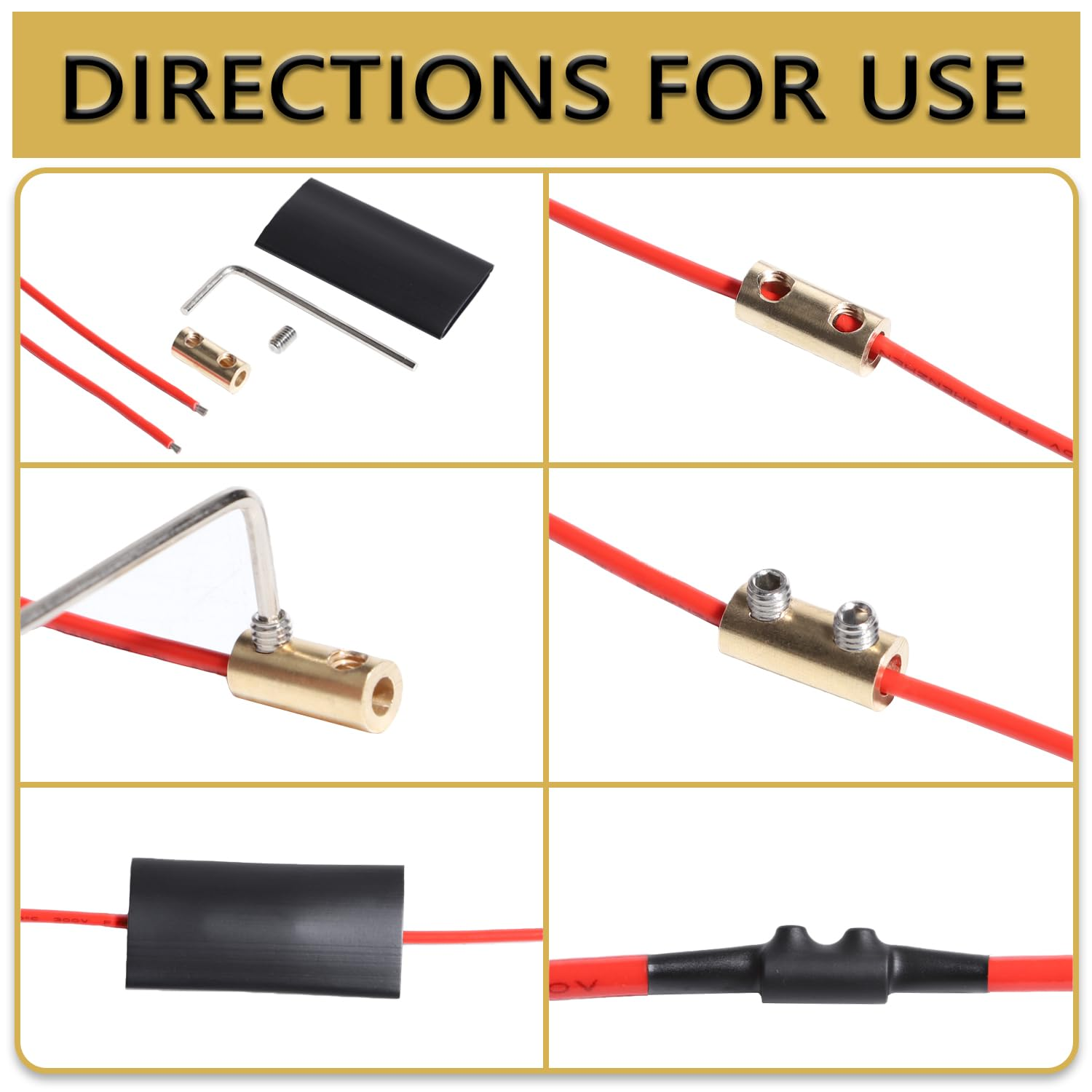 40Pcs 6 8 10 AWG Gauge Wire Connector 60A 80A Quick Wiring Connection Terminal Circuit Splicing Quick 100 Screws 40Pcs 3:1 Red Black Heat Shrink Tube and Wrench image number 3