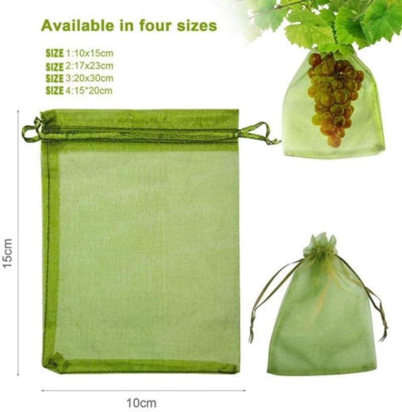 AIMALL Garden Fruit Protection Bags &ndash; 50/100 Pack &ndash; Durable Organza Mesh Netting for Vegetable & Fruit Protection &ndash; Insect-Proof, Multipurpose Sizes for Agriculture & Gardening Use image number 4